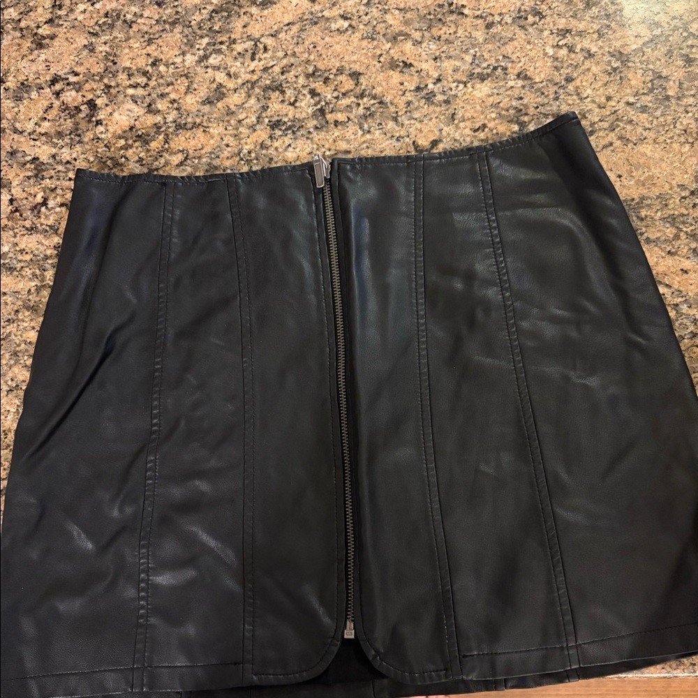 Free People Vegan Leather Mini Skirt